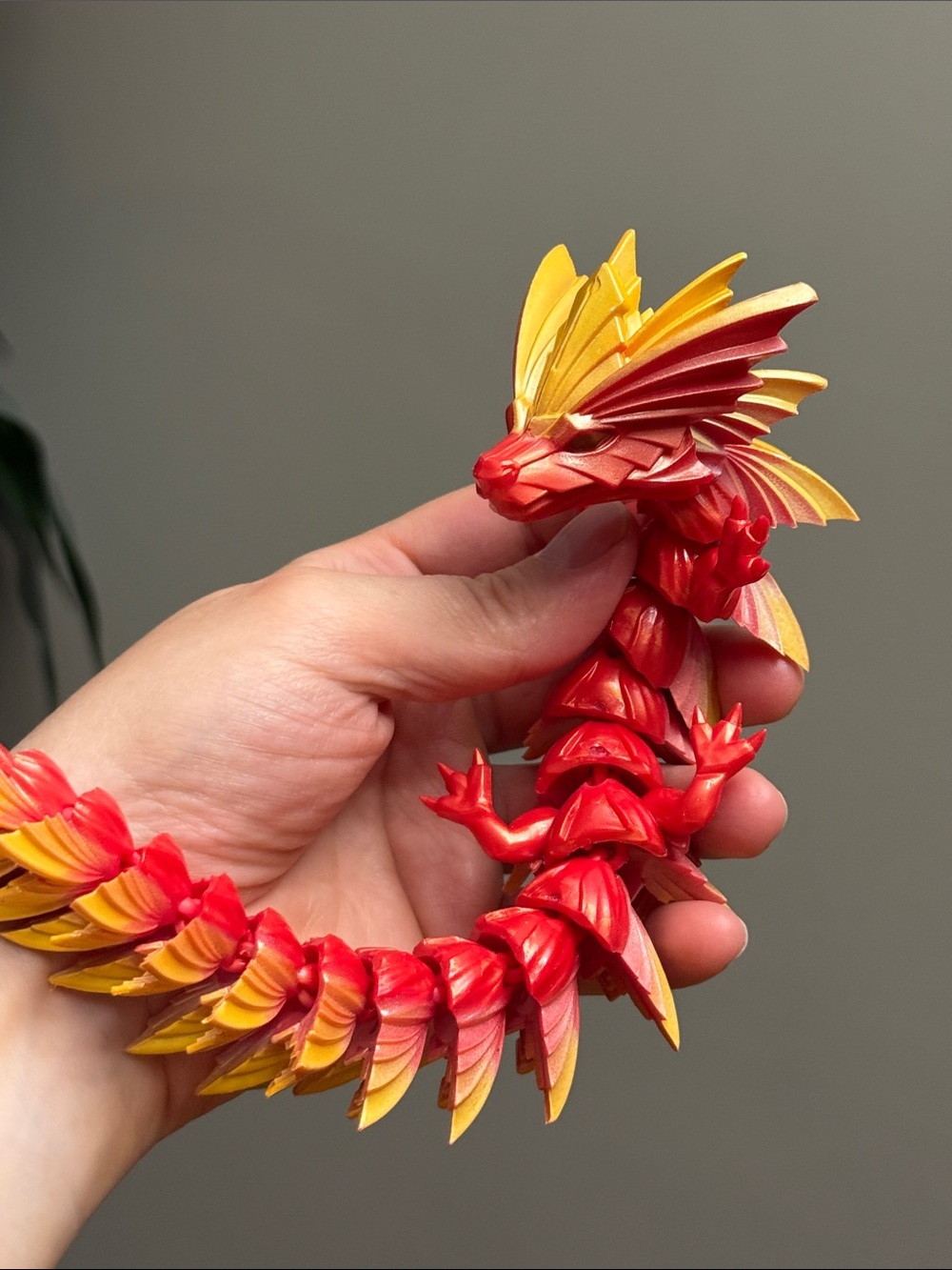 CrystaLynx Articulated Dragon Figure Display Egg Fire Colors Fidget Stress Toy